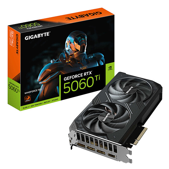 Carte graphique Gigabyte GeForce RTX 5060 Ti WINDFORCE 16G (Exclusivité web)