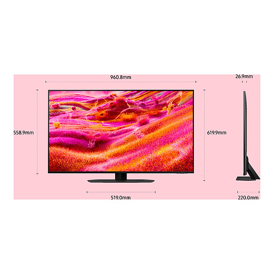 TV Samsung TQ43QN90F - TV QLED 4K UHD HDR - 108 cm - Autre vue