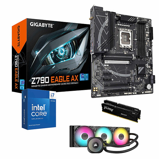 Kit upgrade PC Intel Core i7-14700KF - Gigabyte Z790 - 32 Go - AiO 360