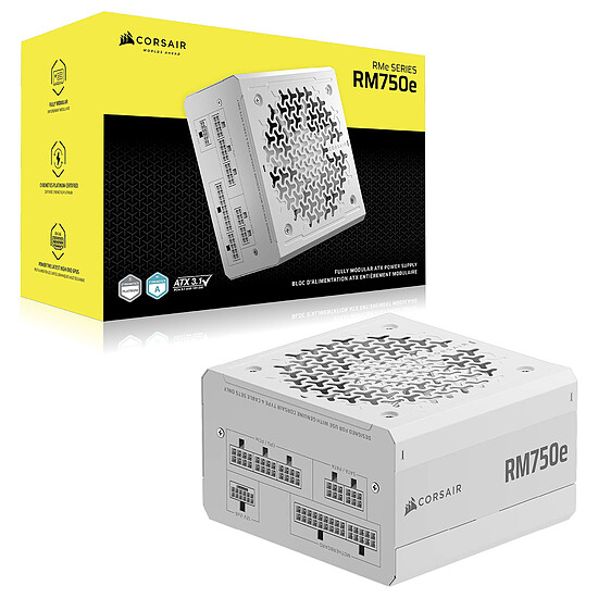 Alimentation PC Corsair RM750e (2025) - Blanc - Autre vue