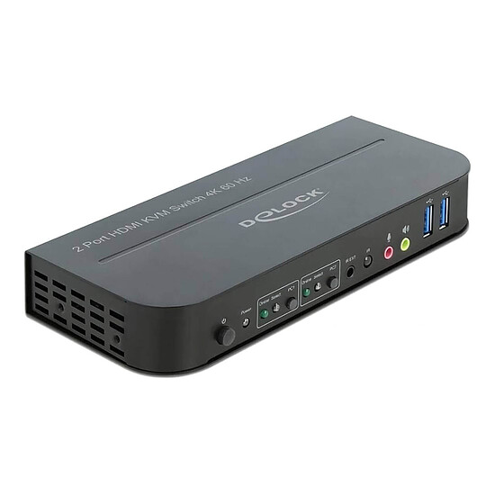 KVM DeLock Switch KVM 2 ports HDMI 4K 60 Hz avec hub USB 3.0 et audio intégré - Autre vue