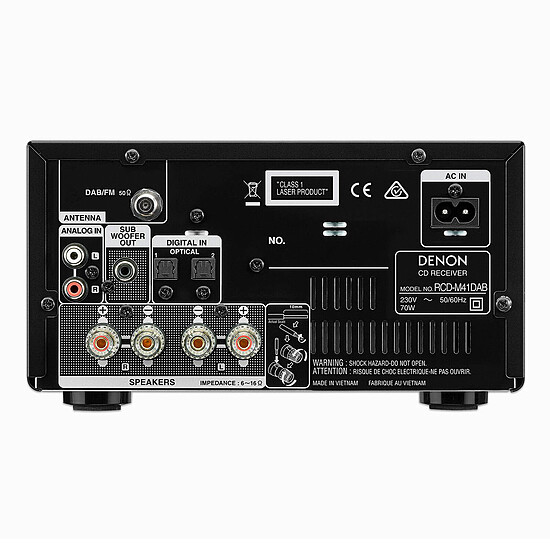 Mini-chaine Denon RCD-M41DAB Argent + Davis Acoustics Balthus 30 Noyer - Autre vue