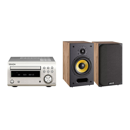 Mini-chaine Denon RCD-M41DAB Argent + Davis Acoustics Ariane 1 Chêne clair