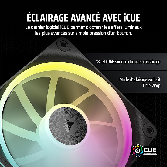Ventilateur Boîtier Corsair iCUE LINK LX120 RGB Triple Pack - Noir + iCUE LINK System Hub - Autre vue