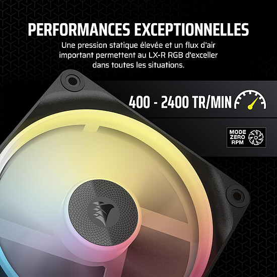 Ventilateur Boîtier Corsair iCUE LINK LX120-R RGB - Noir - Autre vue