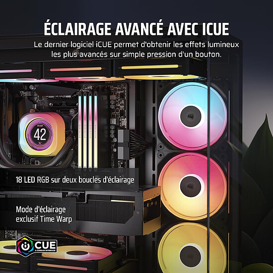 Ventilateur Boîtier Corsair iCUE LINK LX120-R RGB Triple Pack - Noir + iCUE LINK System Hub - Autre vue