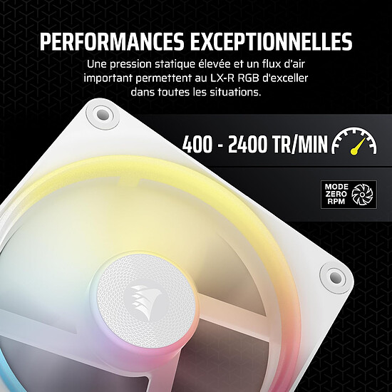 Ventilateur Boîtier Corsair iCUE LINK LX120-R RGB Triple Pack - Blanc + iCUE LINK System Hub - Autre vue