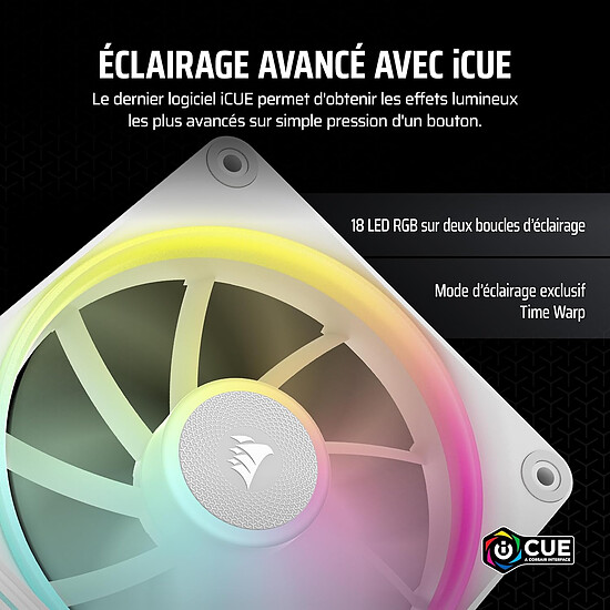 Ventilateur Boîtier Corsair iCUE LINK LX140 RGB - Blanc - Autre vue