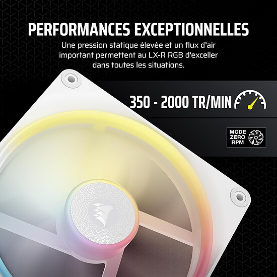 Ventilateur Boîtier Corsair iCUE LINK LX140-R RGB - Blanc - Autre vue