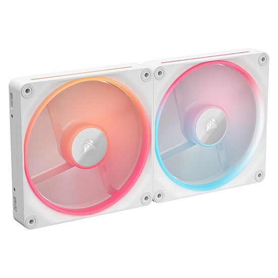 Ventilateur Boîtier Corsair iCUE LINK LX140-R RGB Dual Pack - Blanc + iCUE LINK System Hub