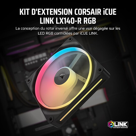 Ventilateur Boîtier Corsair iCUE LINK LX140-R RGB - Noir - Autre vue
