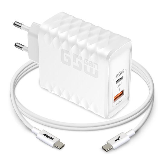 Chargeur Akashi Chargeur Secteur 83W - USB-C + USB-A (Macbook, PC, Laptop ...) - Autre vue