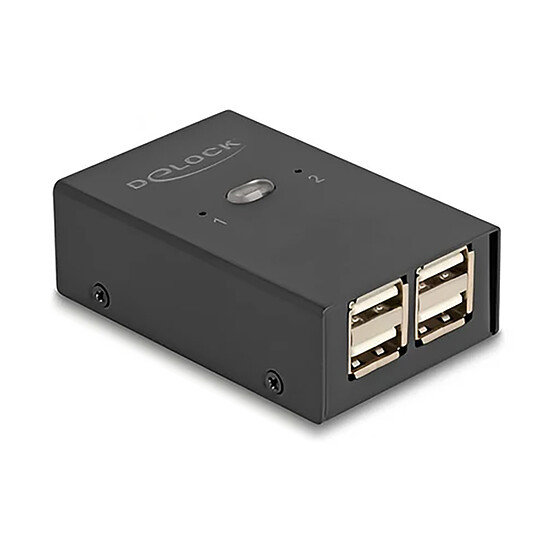 Accessoires USB DeLock Commutateur 2 PC vers 4 périphériques USB 2.0 avec 2 entrées USB-B / 4 sorties USB-A - Autre vue