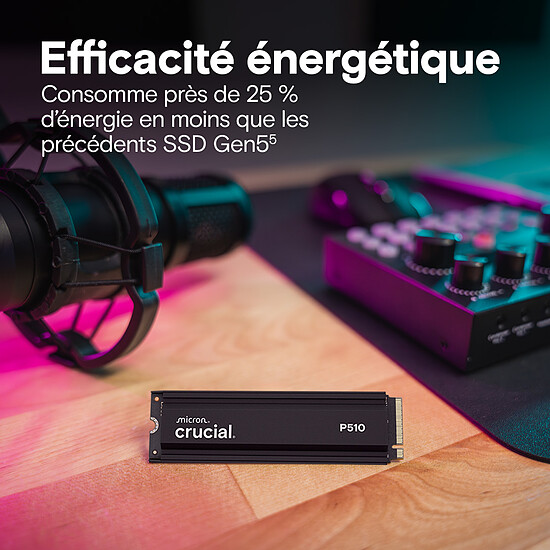 Disque SSD Crucial P510 - 1 To avec dissipateur - Autre vue