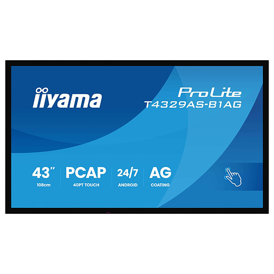 Écran dynamique iiyama 43" LED - ProLite T4329AS-B1AG - Ecran dynamique tactile 4K UHD - Autre vue