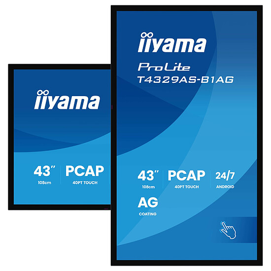 Écran dynamique iiyama 43" LED - ProLite T4329AS-B1AG - Ecran dynamique tactile 4K UHD - Autre vue