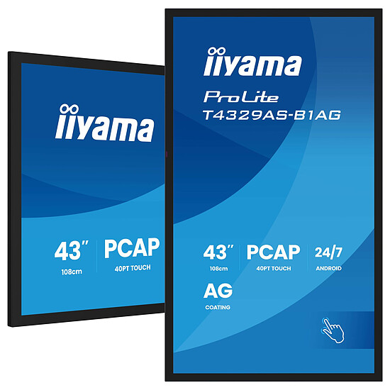 Écran dynamique iiyama 43" LED - ProLite T4329AS-B1AG - Ecran dynamique tactile 4K UHD - Autre vue