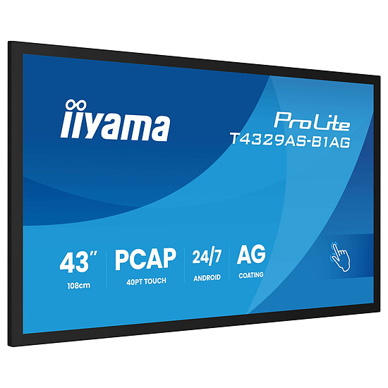 Écran dynamique iiyama 43" LED - ProLite T4329AS-B1AG - Ecran dynamique tactile 4K UHD - Autre vue