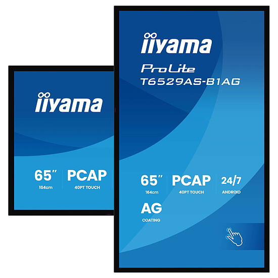 Écran dynamique iiyama 65" LED - ProLite T6529AS-B1AG - Ecran dynamique tactile 4K UHD  - Autre vue