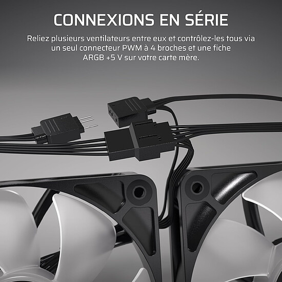 Ventilateur Boîtier Corsair RS120 ARGB Triple Pack - Blanc - Autre vue