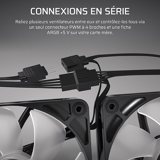 Ventilateur Boîtier Corsair RS140 ARGB Dual Pack - Blanc - Autre vue