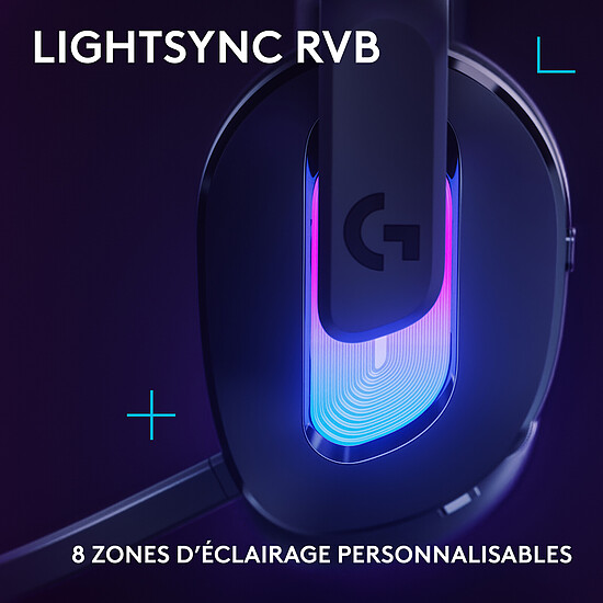 Casque micro Logitech G G522 Lightspeed - Noir - Autre vue