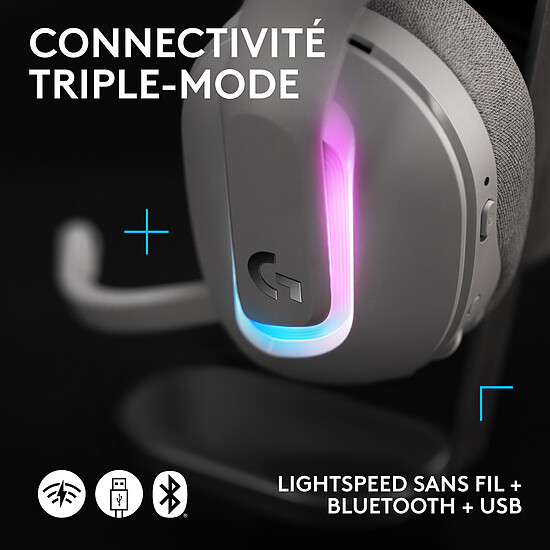 Casque micro Logitech G G522 Lightspeed - Blanc - Autre vue