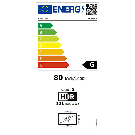 Écran dynamique Samsung 55" Edge LED BE55D-H - Ecran dynamique 4K UHD   - Autre vue