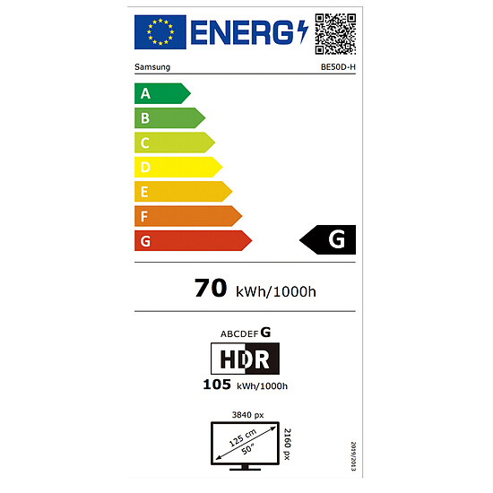 Écran dynamique Samsung 50" Edge LED BE50D-H - Ecran dynamique 4K UHD - Autre vue
