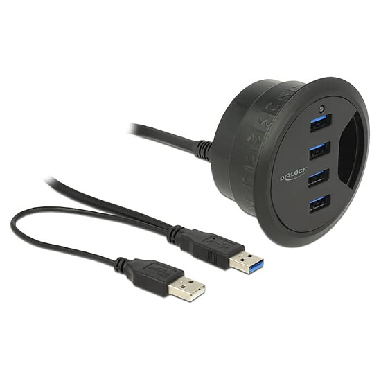 Hub USB DeLock Hub de bureau USB-A 3.0 à 4 ports - Autre vue