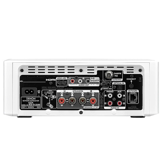 Mini-chaine Denon RCD-N12DAB Blanc + Klipsch R-60M - Autre vue