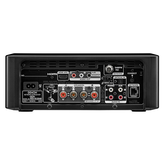 Mini-chaine Denon RCD-N12DAB Noir + Klipsch R-60M - Autre vue