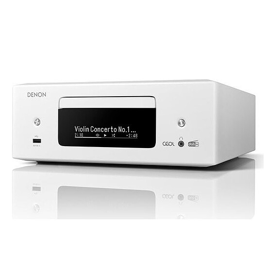 Mini-chaine Denon RCD-N12DAB Blanc + Klipsch RP-600M II Noyer - Autre vue