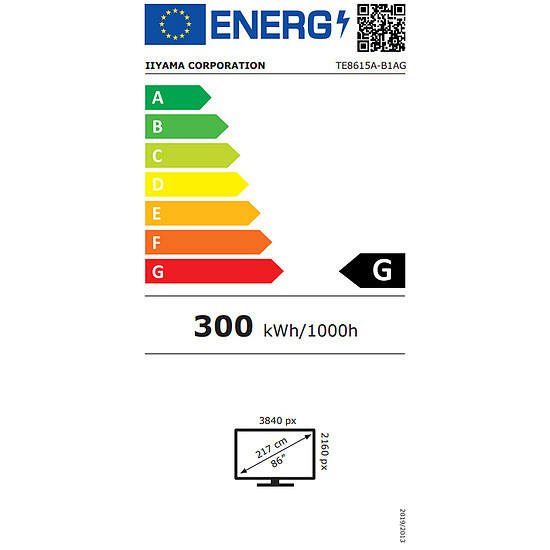 Écran dynamique iiyama 86" LED - ProLite TE8615A-B1AG - Autre vue