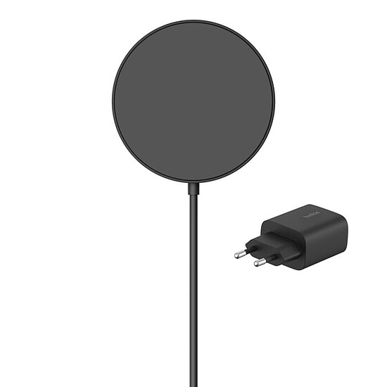 Chargeur Belkin BoostCharge Pro Socle de recharge aimanté Qi2 avec Chargeur Secteur - Noir - Autre vue