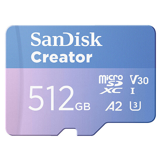 Carte micro SD SanDisk Creator microSDXC 512 Go + Adaptateur SD - Autre vue