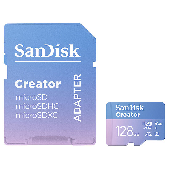 Carte micro SD SanDisk Creator microSDXC 128 Go + Adaptateur SD - Autre vue