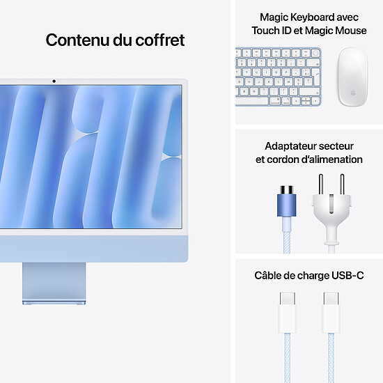 Mac et iMac Apple iMac (2024) 24" 32 Go / 2 To Bleu (MWV33FN/A-32GB-2TB)  - Autre vue