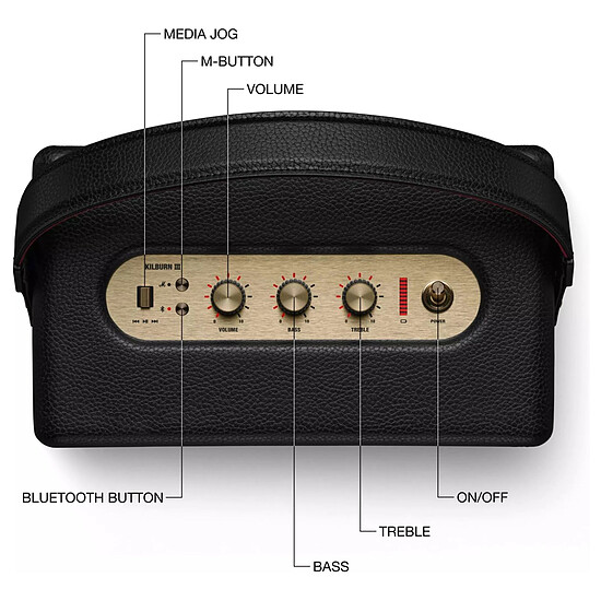 Enceinte sans fil Marshall Kilburn III Noir/Laiton - Enceinte compacte - Autre vue