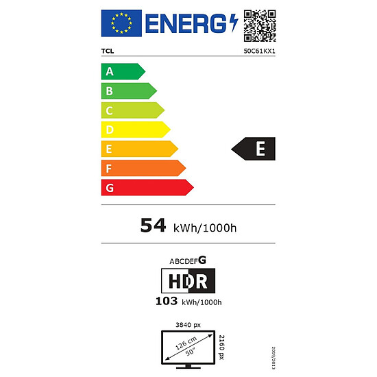 TV TCL 50C61K - TV 4K UHD HDR - 126 cm - Autre vue
