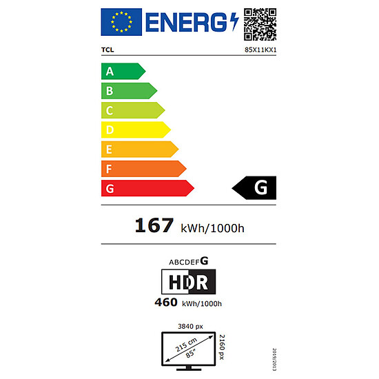 TV TCL 85X11K - TV 4K UHD HDR - 215 cm  - Autre vue