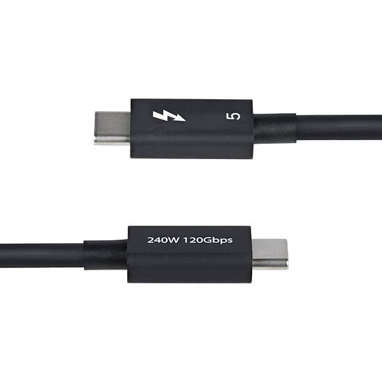 Câble USB StarTech.com Câble Thunderbolt 5 (80 Gb/s) USB-C - M/M - 0.8 m - Noir - Autre vue