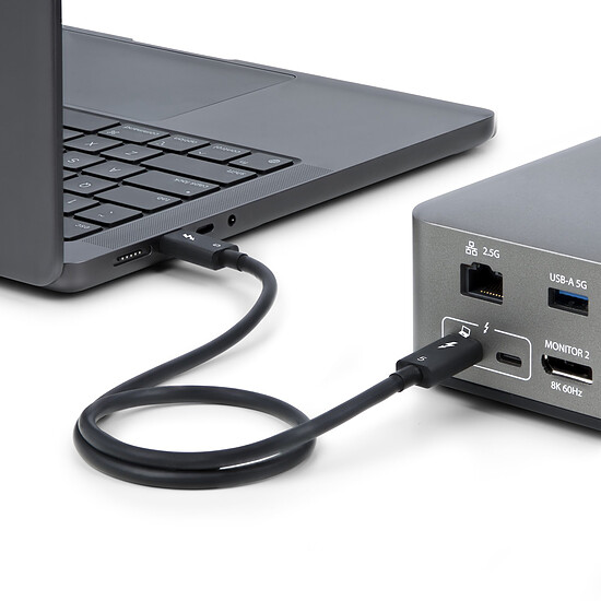 Câble USB StarTech.com Câble Thunderbolt 5 (80 Gb/s) USB-C - M/M - 0.5 m - Noir - Autre vue