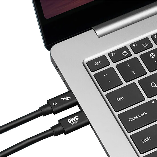 Câble USB OWC Câble Thunderbolt 5 (80 Gb/s) USB-C - M/M - 0.3 m - Noir - Autre vue