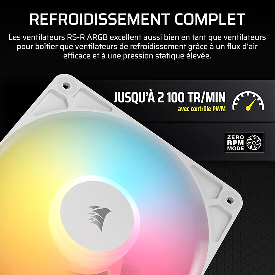 Ventilateur Boîtier Corsair RS120-R ARGB Triple Pack - Blanc - Autre vue