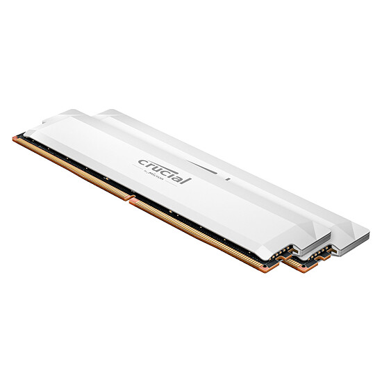Mémoire RAM Crucial Pro Overclocking - 2 x 16 Go (32 Go) - DDR5 6000 MHz - CL36 - Blanc - Autre vue