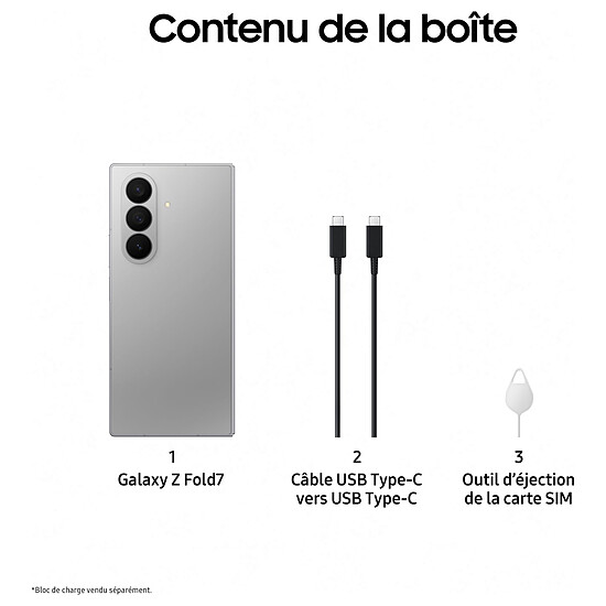 Smartphone reconditionné Samsung Galaxy Z Fold7 (Gris) - 256 Go - 12 Go · Reconditionné - Autre vue