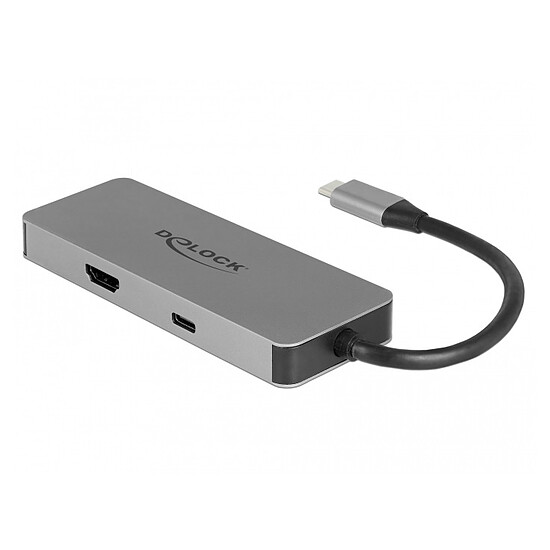 Adaptateur USB DeLock Hub USB 3.0 Type-C 3 Ports USB-A , 1 HDMI, 1 microSD, 1 SDHC/SDXC, 1 Port USB-C avec Power Delivery 87 W - Autre vue