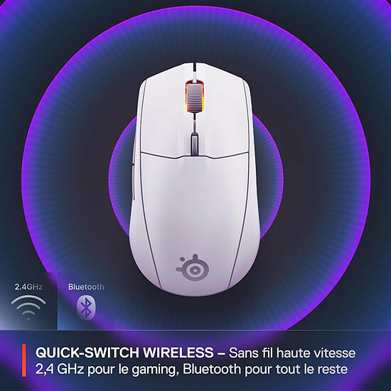 Souris PC SteelSeries Rival 3 Wireless Gen 2 - Blanc - Autre vue