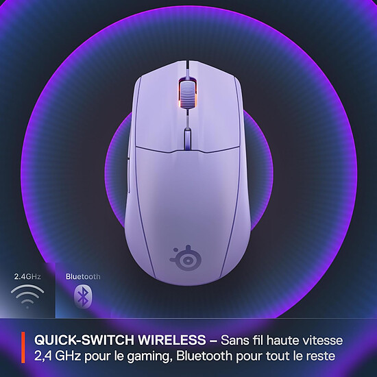 Souris PC SteelSeries Rival 3 Wireless Gen 2 - Lavande - Autre vue